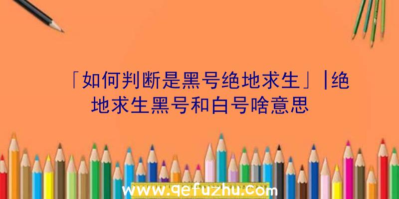 「如何判断是黑号绝地求生」|绝地求生黑号和白号啥意思